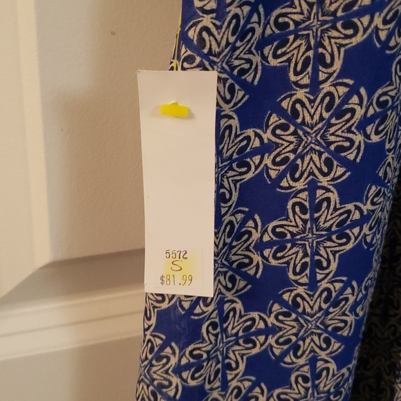 NWT Womans Blue and Cream Midi Dress - Picture 2 of 4